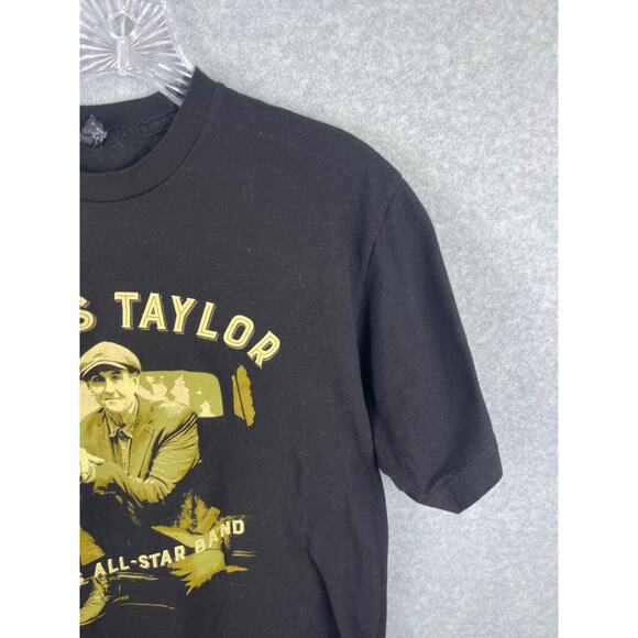 James Taylor T Shirt Men's L Black All Star Band Tour Cancer Band Folk Music - Picture 3 of 10